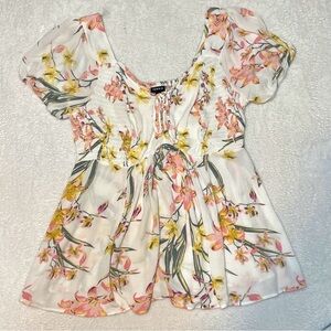 Torrid Floral Babydoll Style Peasant Feminine Summer Shirt Blouse Women's‎ 4X